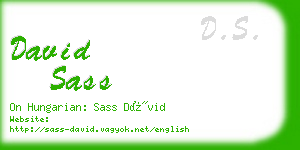 david sass business card